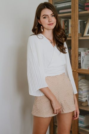 ACW Crotchet Pattern High Waist Pocket Shorts in Blush