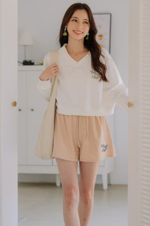 ACW Tea Time Club Cropped Sweater in White